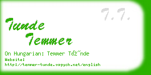 tunde temmer business card